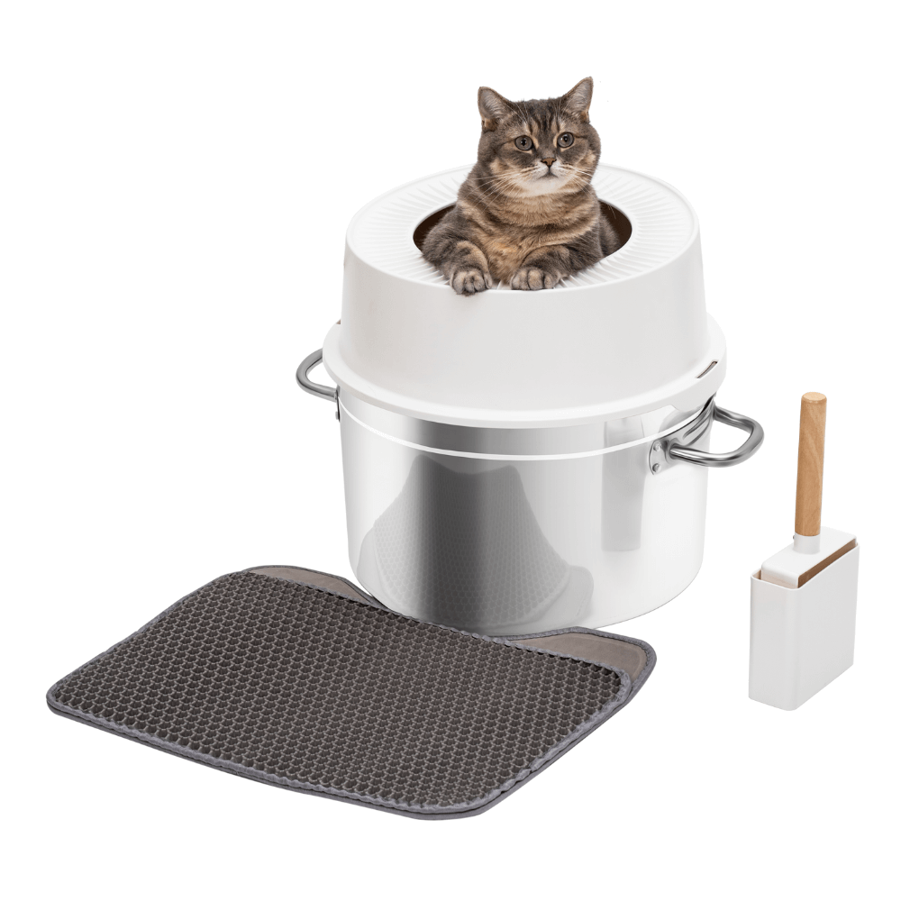 Litter Enclosure Round Litter Boxes For Cats Easy Clean Litter Box