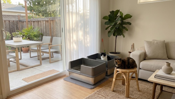 2‑pack Furrbby XXL stainless steel cat litter box set, heavy‑duty non‑stick metal litter pans for multi‑cat homes