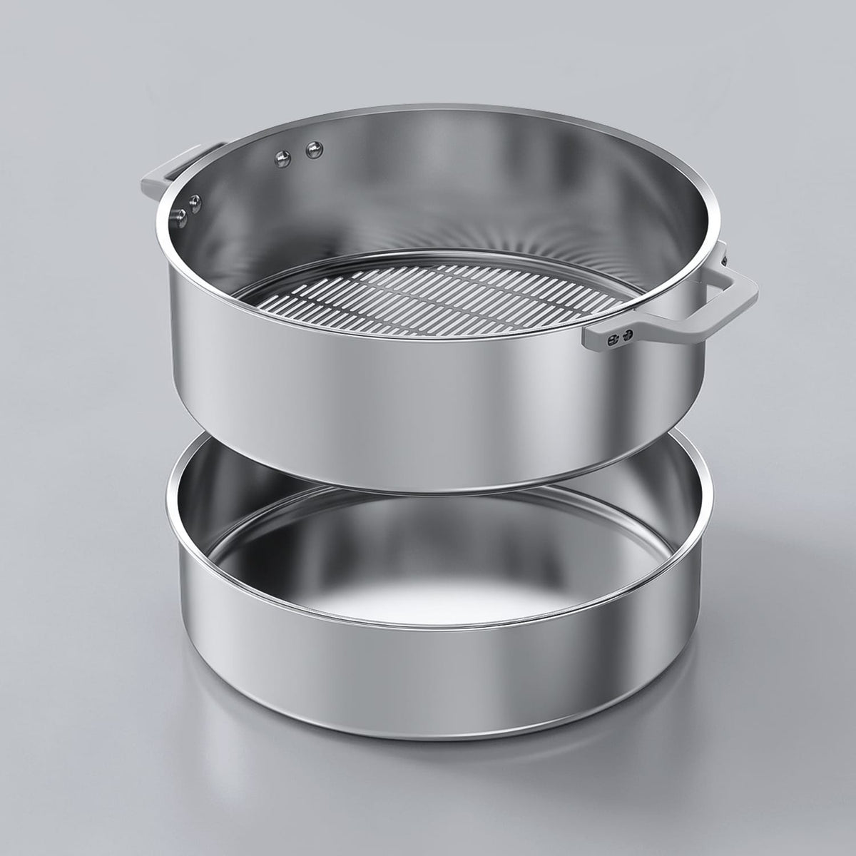 Furrbby Sifting Litter Box, XL round stainless steel litter box for easy sifting cleaning