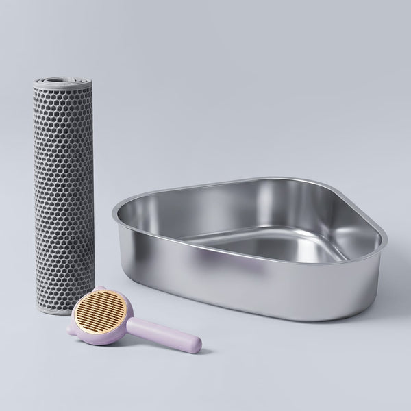 Corner Stainless Steel Litter Box