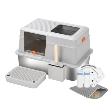 XL Full Enclosed Stainless Steel Litter Box Set -Model E