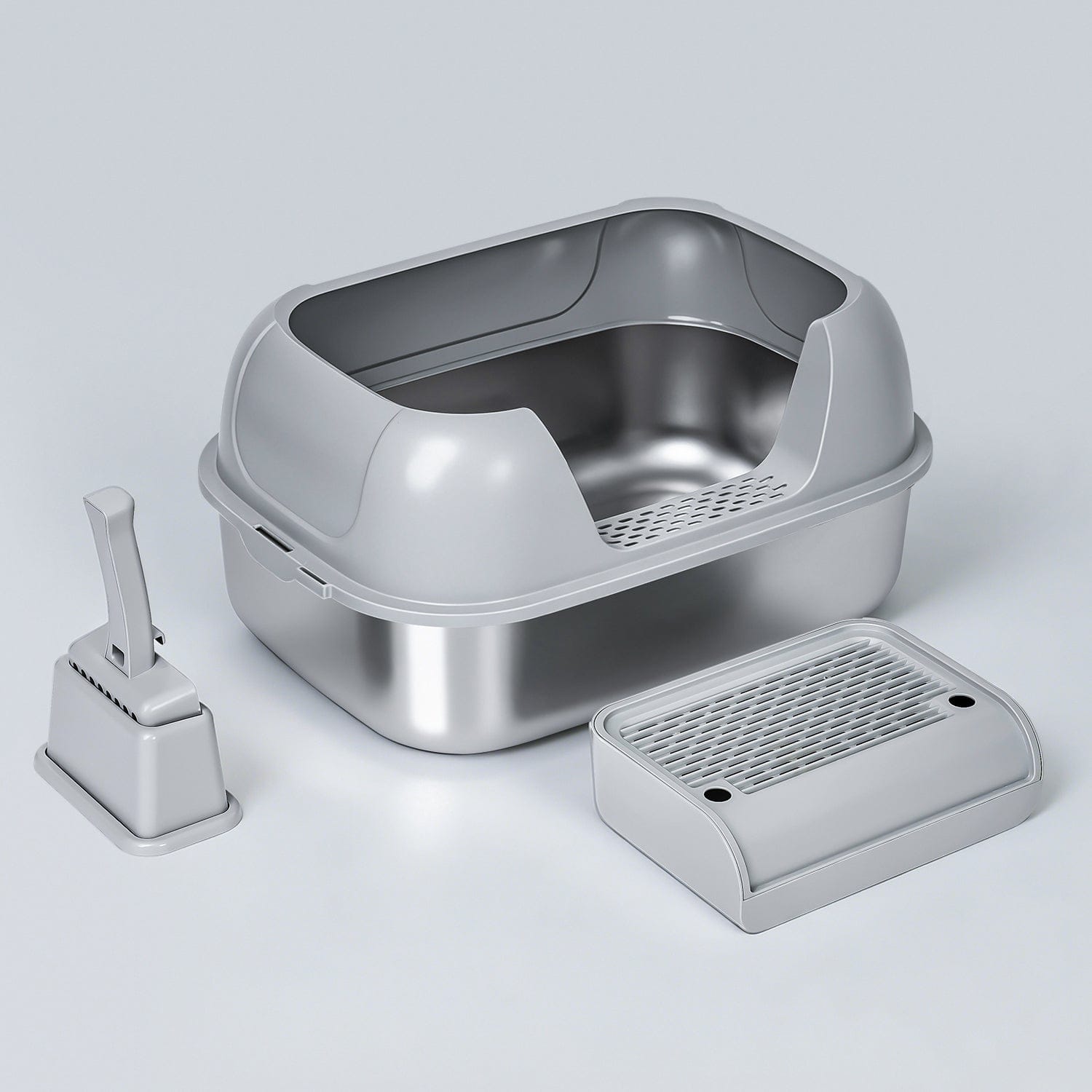 XL Stainless Steel Sifting Litter Box | Odor-Free | Furrbby