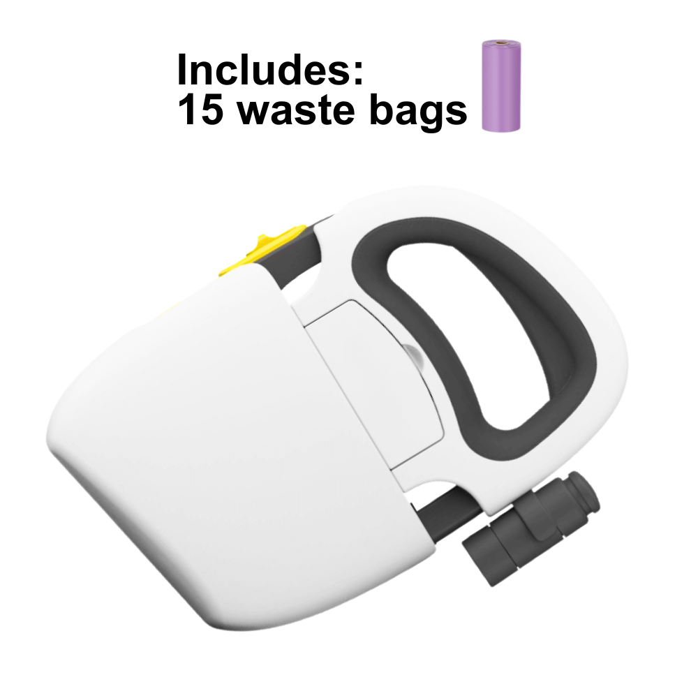 The All-in-One Dog Leash and Pooper Scooper with Built-in Bag Holder & Light