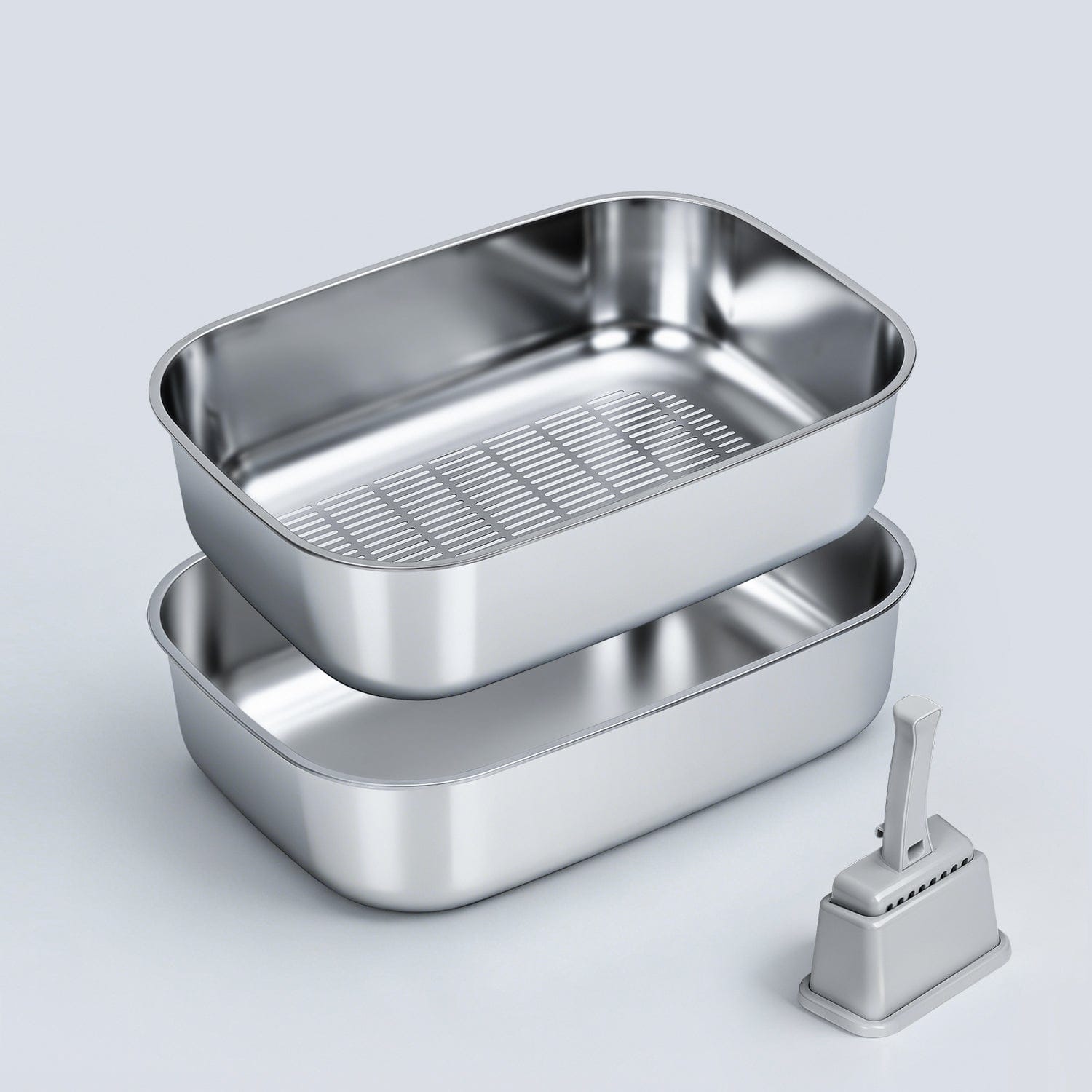 XL Stainless Steel Sifting Litter Box | Odor-Free | Furrbby