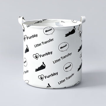 Furrbby litter transfer bag with cat print, made of waterproof canvas for sifting litter boxes