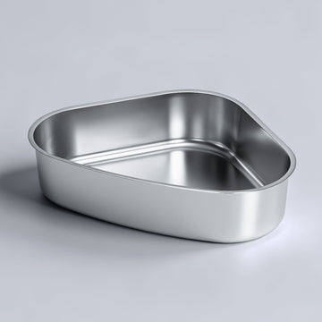 XXL Hidden Triangular Potted Plant Stainless Steel Litter Box