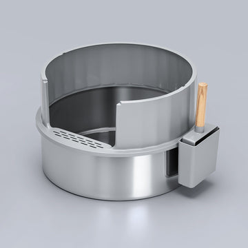 Hidden Round Potted Plant Stainless Steel Litter Box