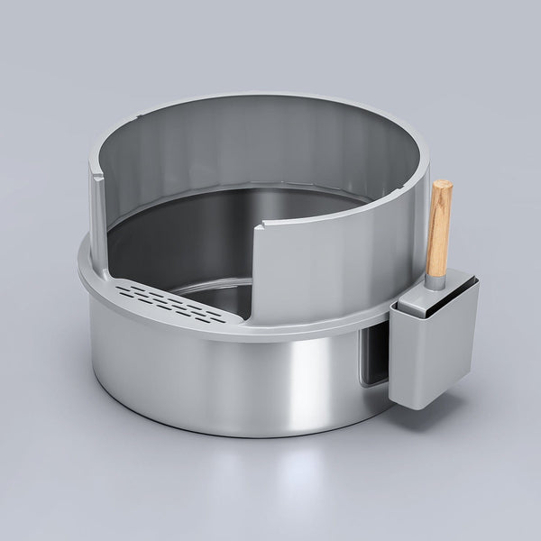 Hidden Round Potted Plant Stainless Steel Litter Box