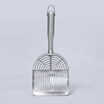 Furrbby Stainless Steel Litter Scoop, ergonomic handle cat litter shovel for easy and fast sifting cleaning