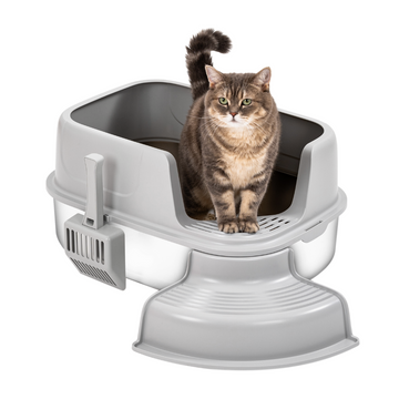 XL Corner Entry Stainless Steel Litter Box 2.0 Set (with Stair)