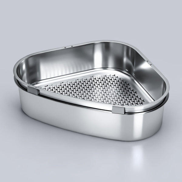 XXL Corner Sifting Litter Box for Pine Pellet