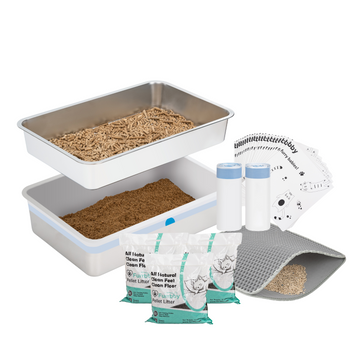 XL Stainless Steel Sifting Litter Box Set for Pine Pellet