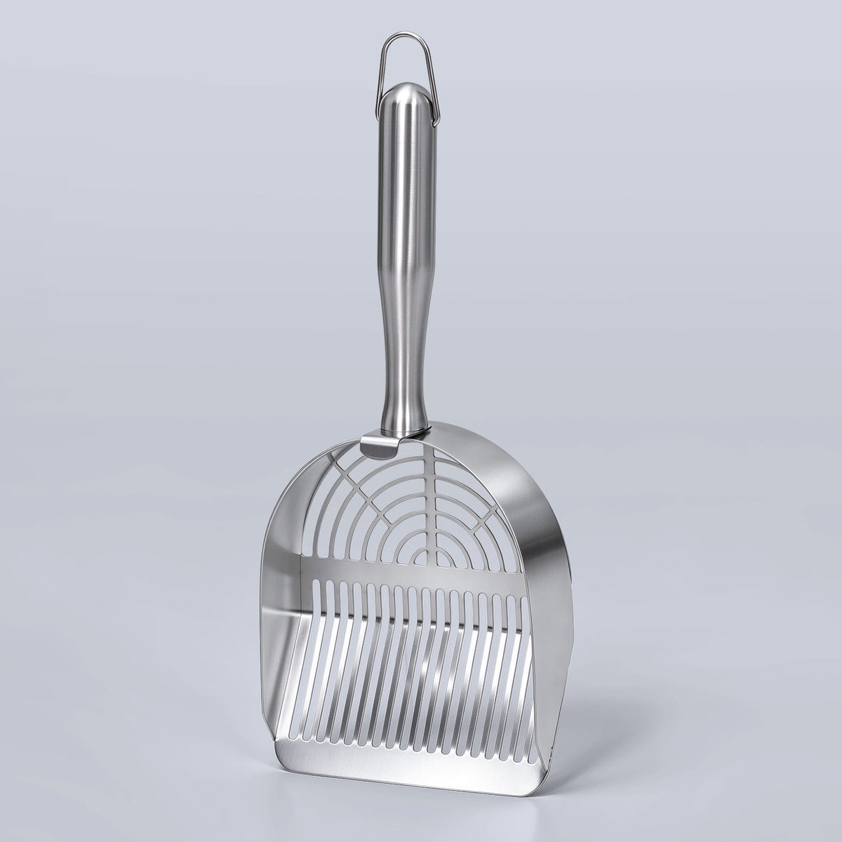 Furrbby Stainless Steel Litter Scoop, ergonomic handle cat litter shovel for easy and fast sifting cleaning