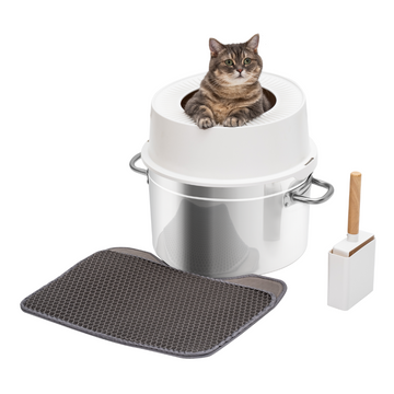 Extra Large Round Stainless Steel Litter Box