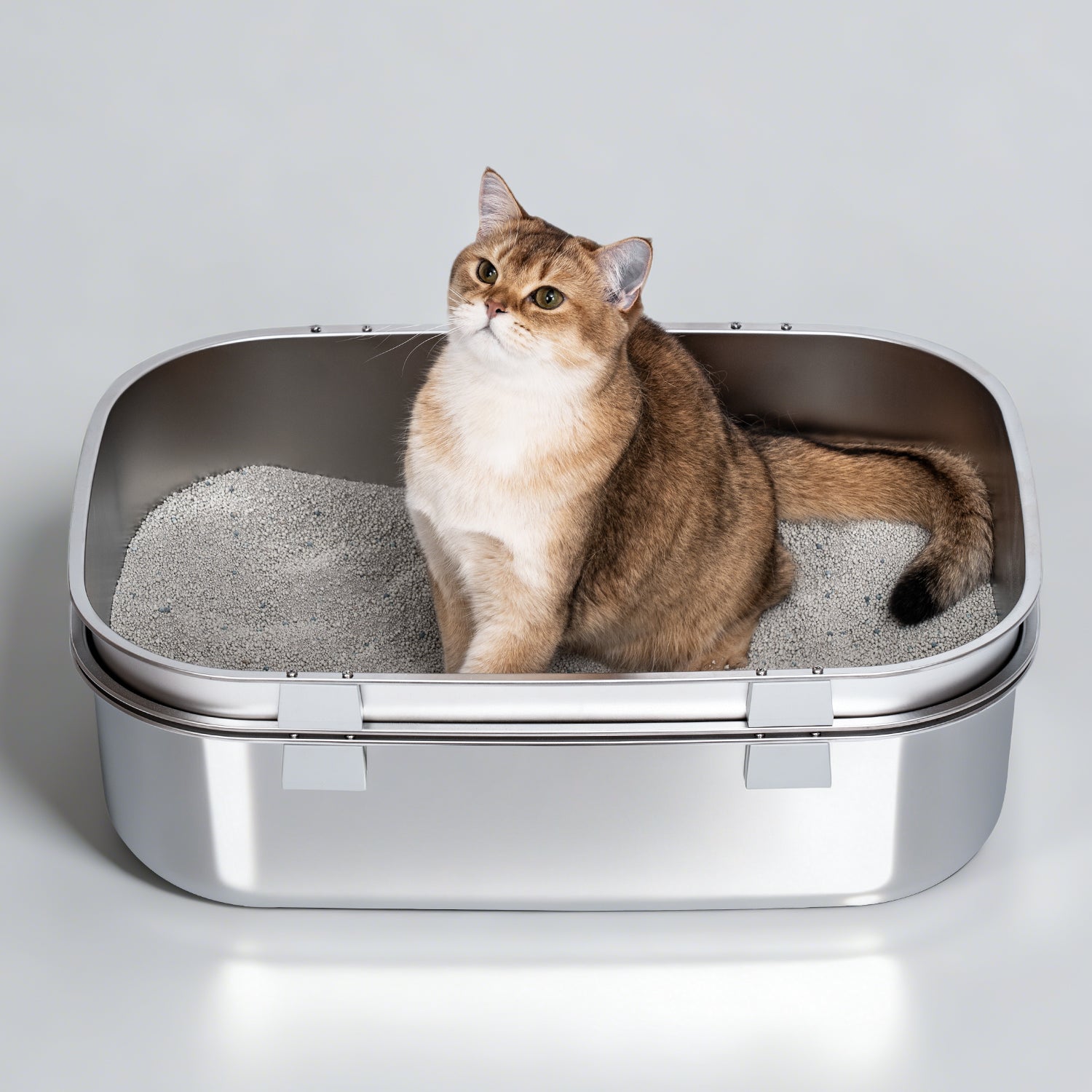 Triple-Tray XL Stainless Steel Sifting Litter Box