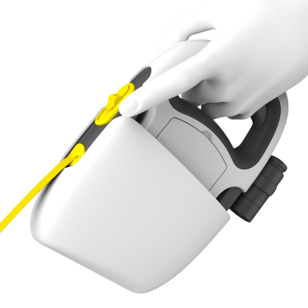 The All-in-One Dog Leash and Pooper Scooper with Built-in Bag Holder & Light