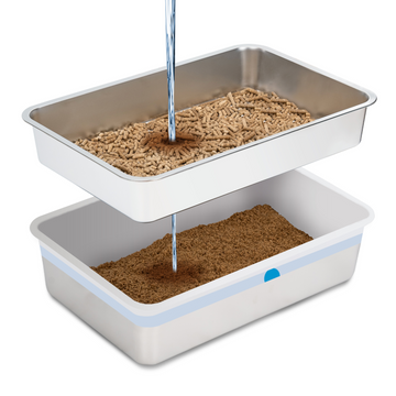 XL Stainless Steel Sifting Litter Box Set for Pine Pellet