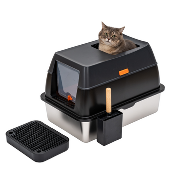 XL Full Enclosed Stainless Steel Litter Box Set-Model K