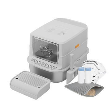XL Full Enclosed Stainless Steel Litter Box (with Air Filters) Set