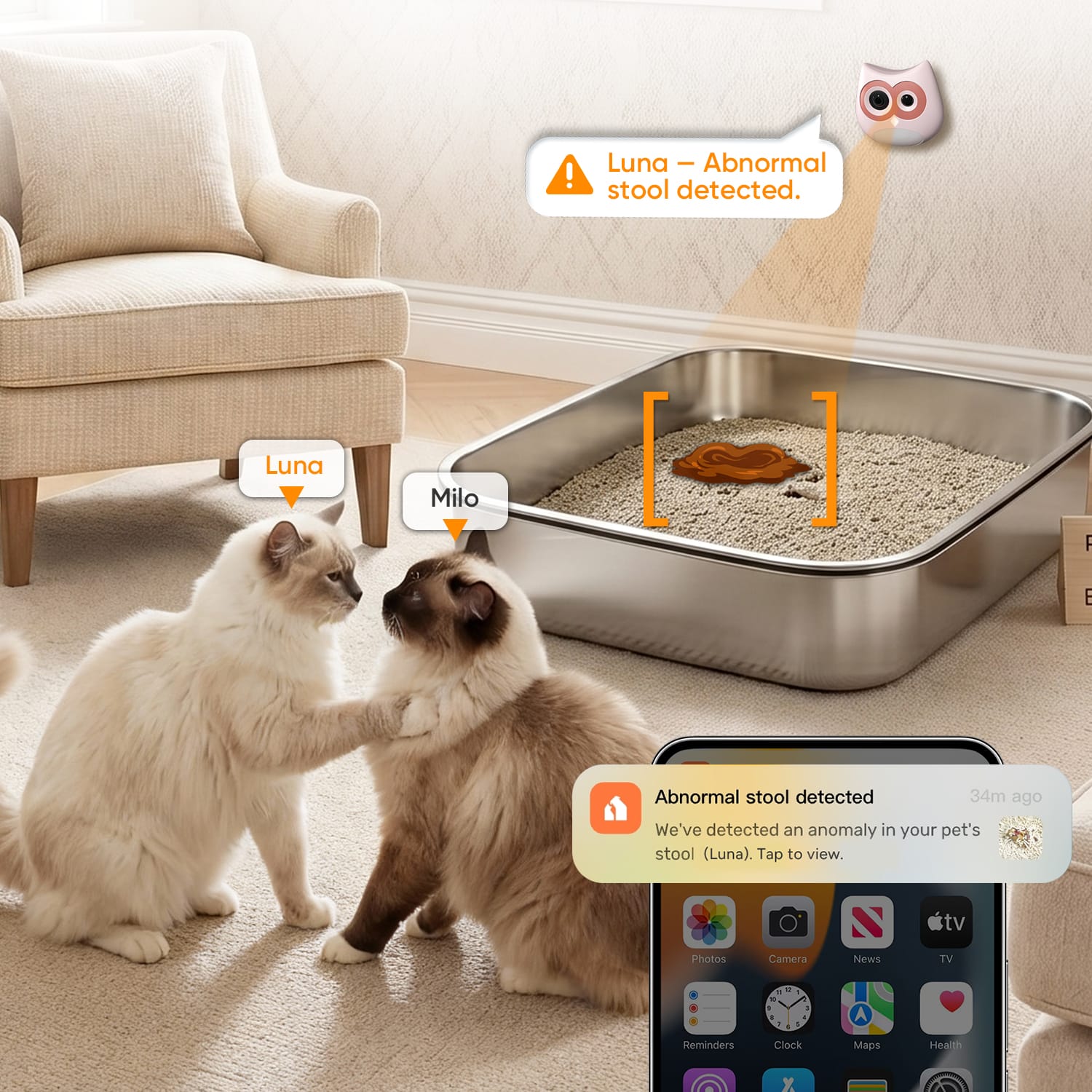 Furrbby Multi-Cat Litter Box Camera with Health Alerts