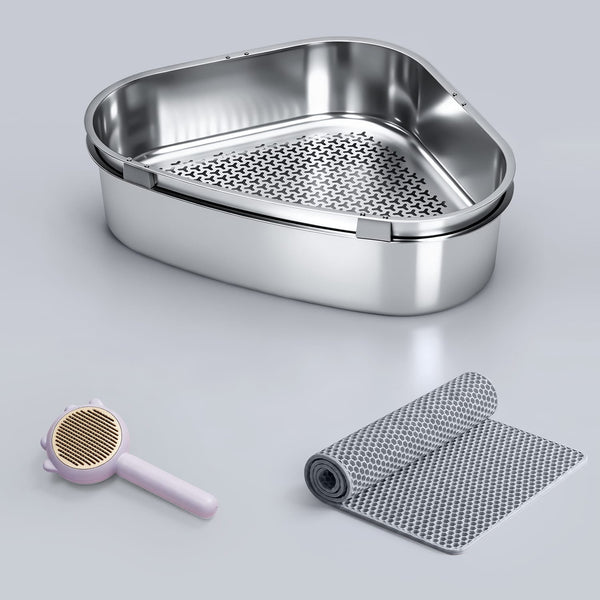 XXL Corner Sifting Litter Box for Pine Pellet