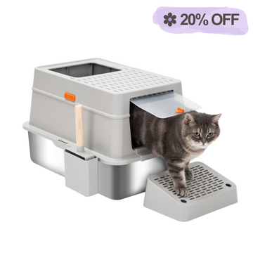 XL Full Enclosed Stainless Steel Litter Box-Model F