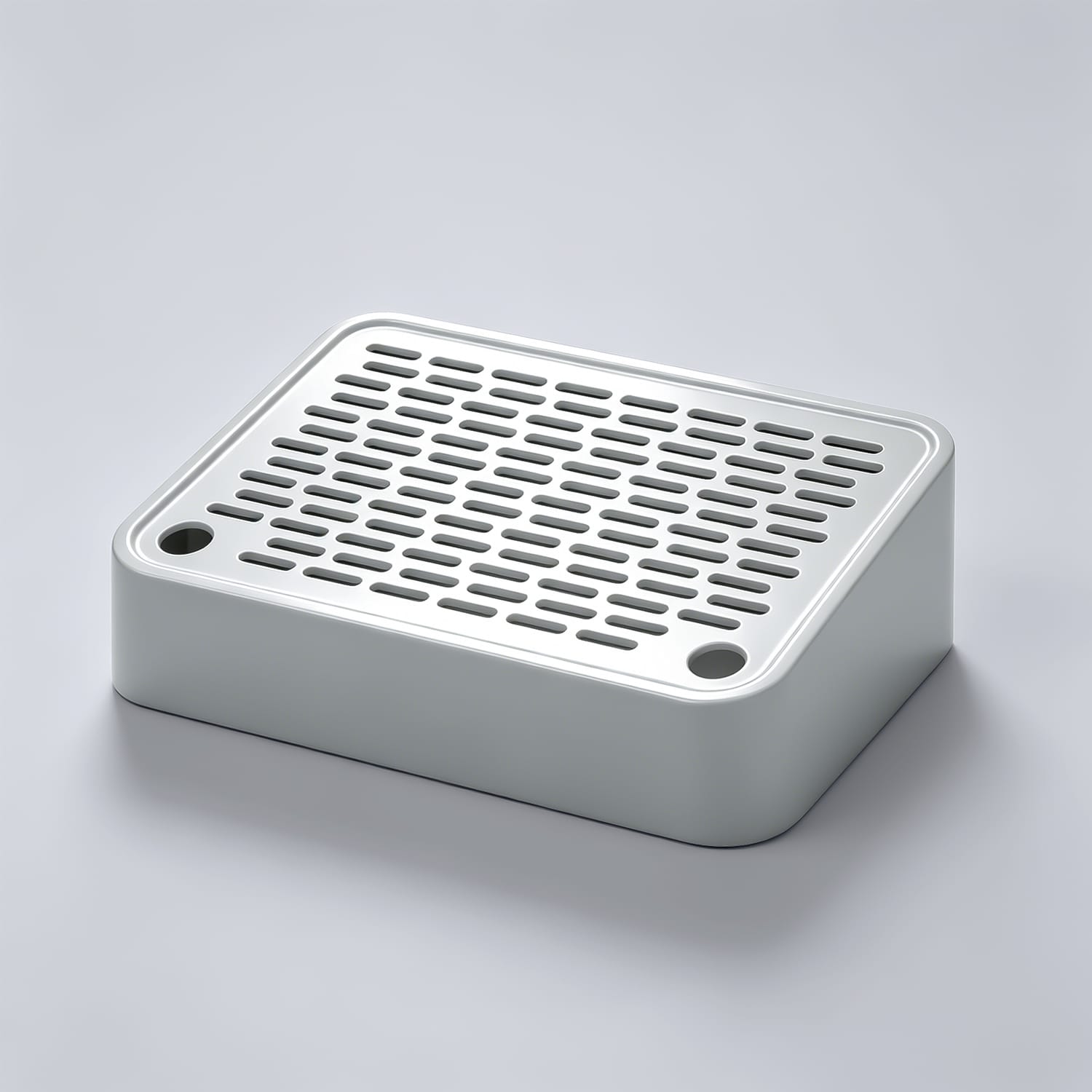 Light gray cat litter trapper step, designed to reduce scatter and help senior cats