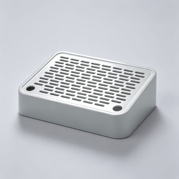 Light gray cat litter trapper step, designed to reduce scatter and help senior cats