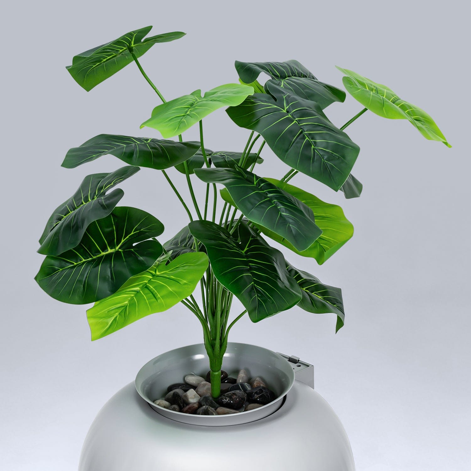 litter box potted plant Hidden Round Potted Plant Stainless Steel Litter Box Hidden Box-Full Enclosure / Dark Gray