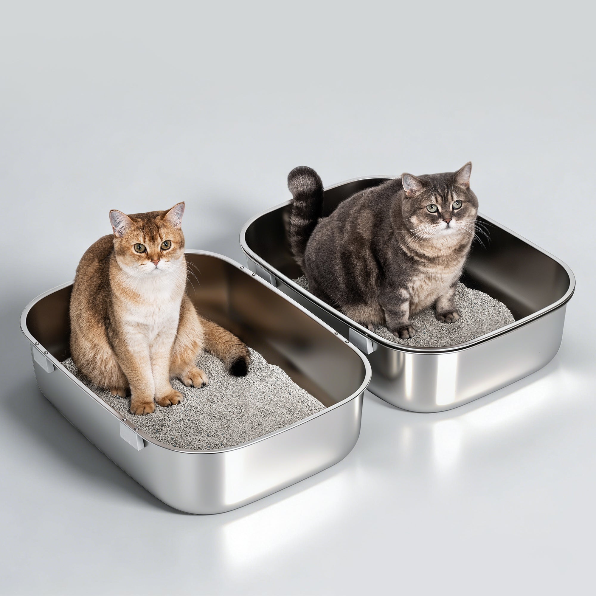 Triple-Tray XL Stainless Steel Sifting Litter Box