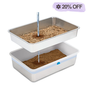 XL Stainless Steel Sifting Litter Box for Pine Pellet