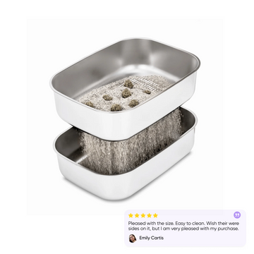 XL Stainless Steel Sifting Litter Box for Regular Clumping Litter Variant