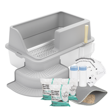 XL Stainless Steel Sifting Litter Box Set for Pine Pellet