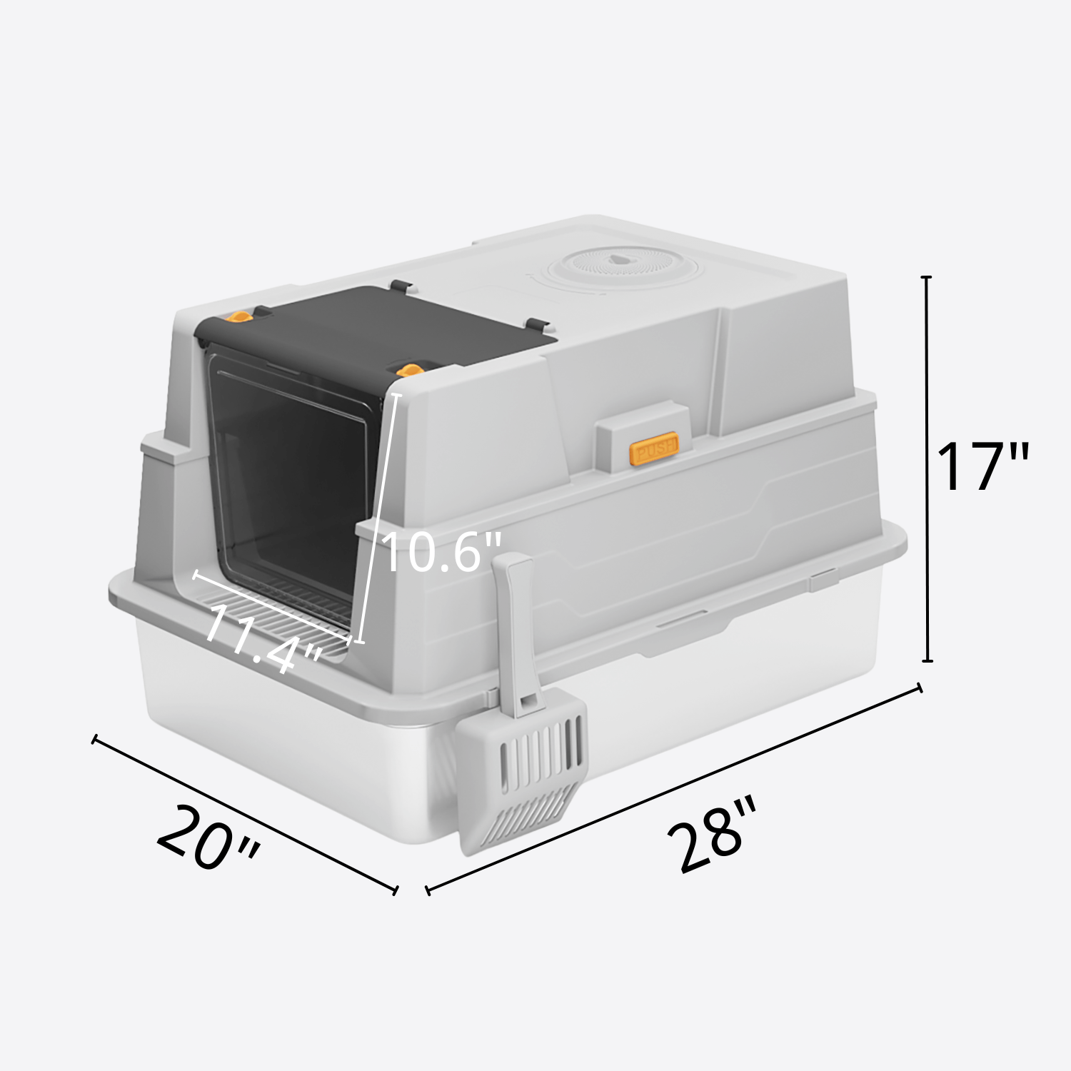 XXL Full Enclosed Stainless Steel Litter Box