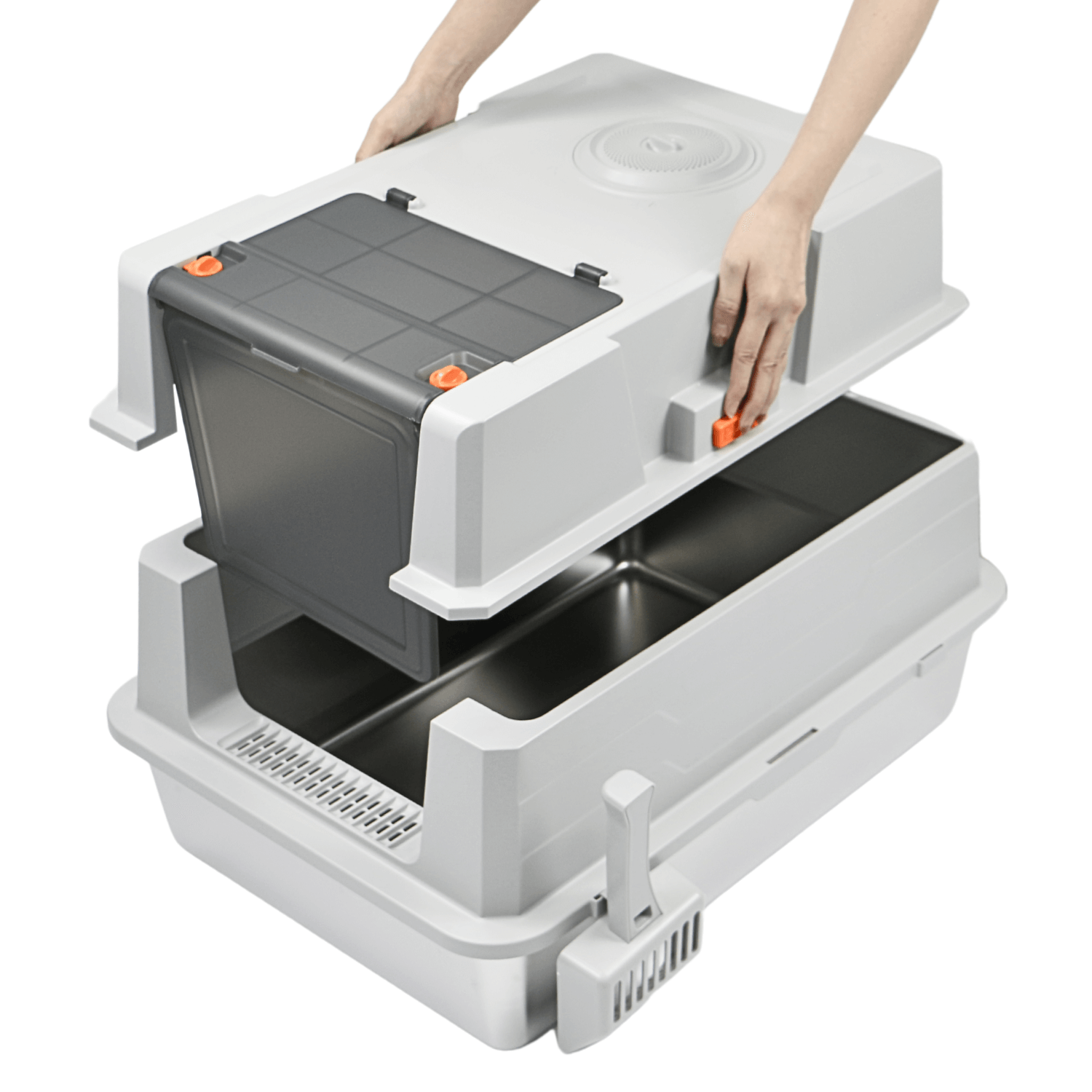 XXL Full Enclosed Stainless Steel Litter Box