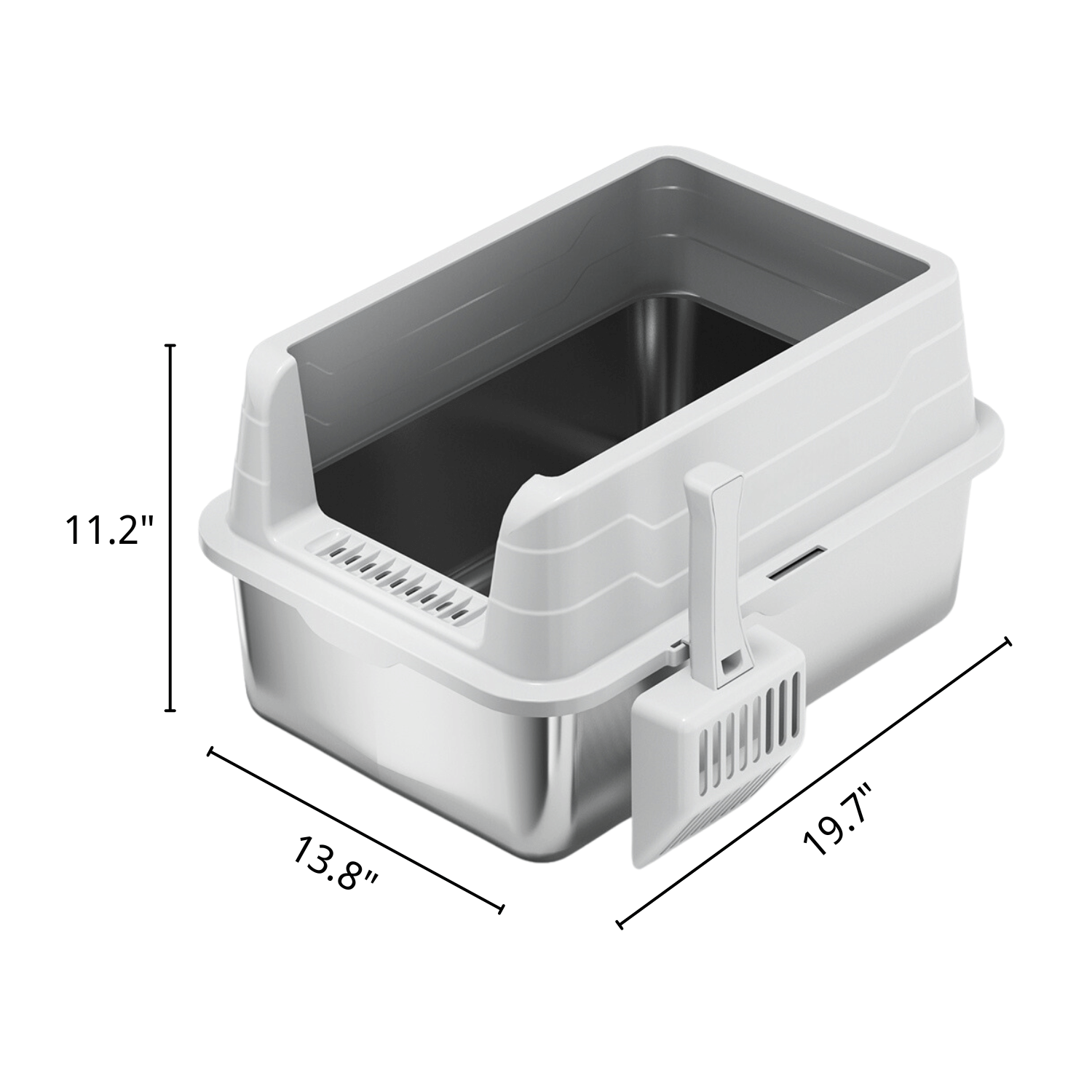 L Front Entry Stainless Steel Litter Box