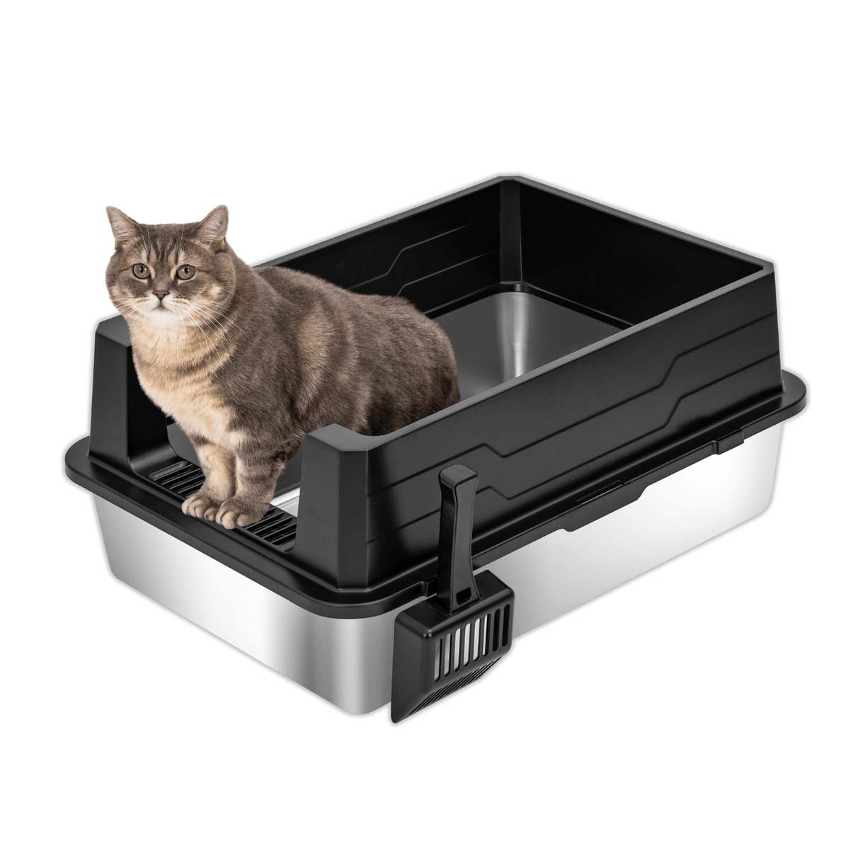 XXL Front Entry Stainless Steel Litter Box for Maine Coons and large cats