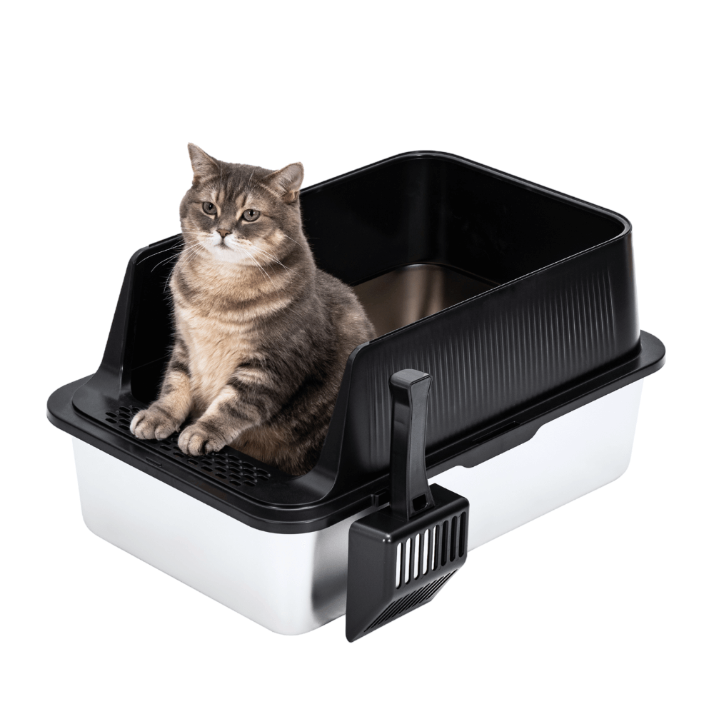 XL Full Enclosed Stainless Steel Litter Box with Ionizer Deodorizer
