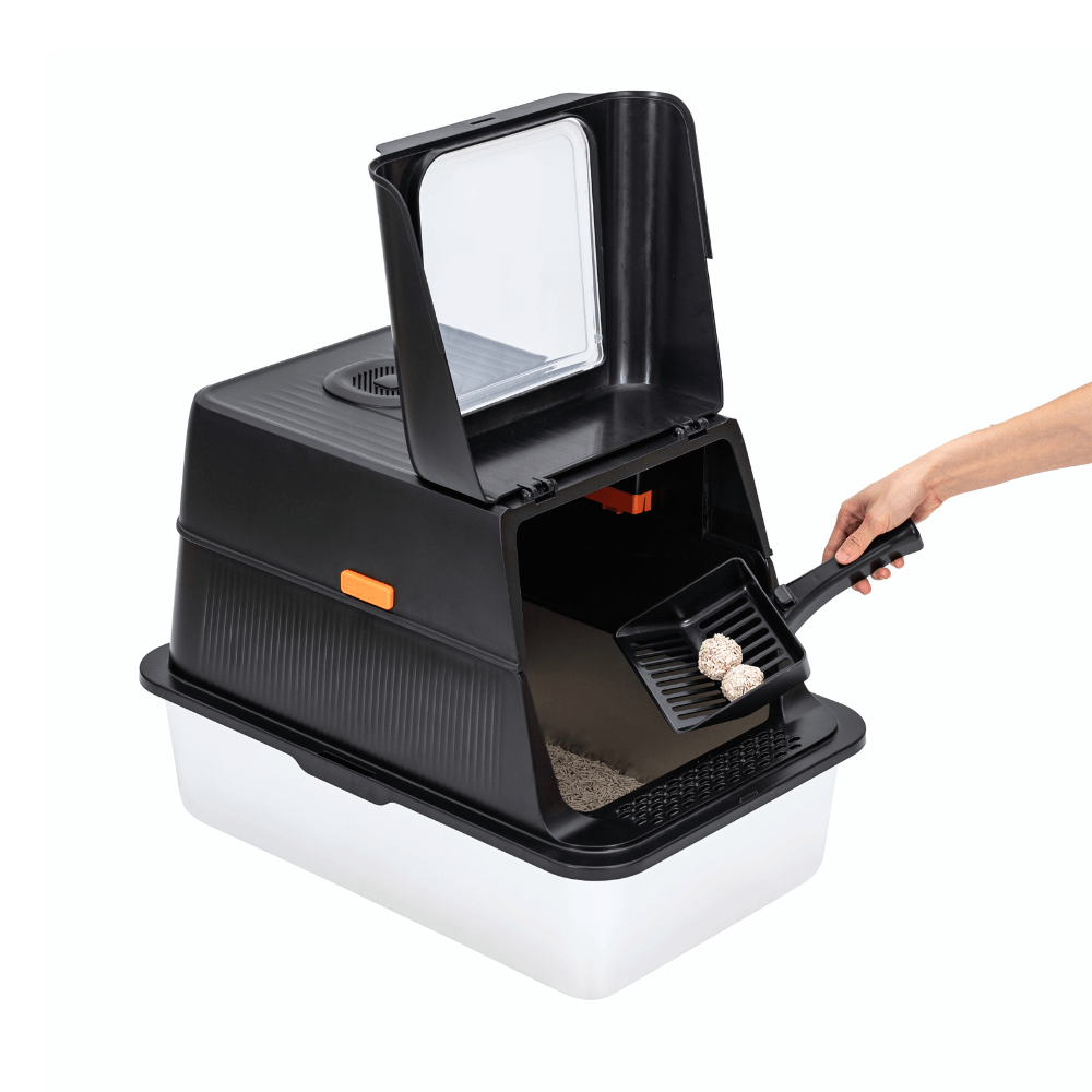 XL Full Enclosed Stainless Steel Litter Box with Ionizer Deodorizer