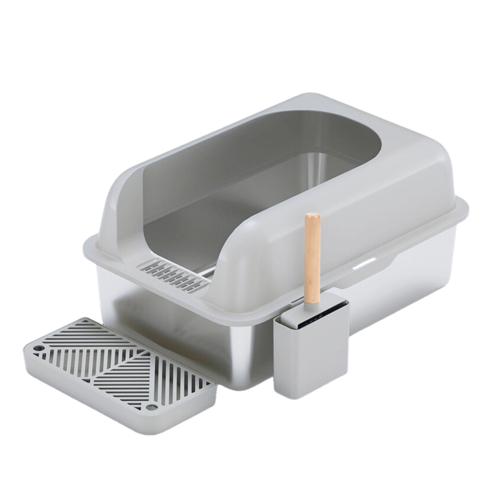 Furrbby Stainless Steel Litter Box XL A Grey Main 3