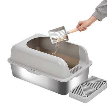 Furrbby Stainless Steel Litter Box XL A Grey Phone 2