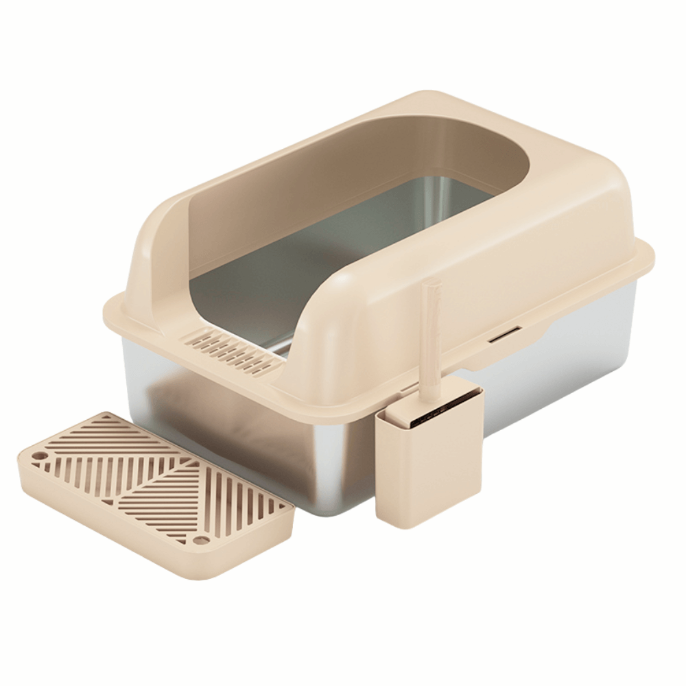 Furrbby Stainless Steel Litter Box XL J Beige Main 2