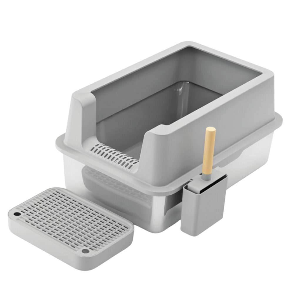 Furrbby Stainless Steel Litter Box XL J Grey Main 1