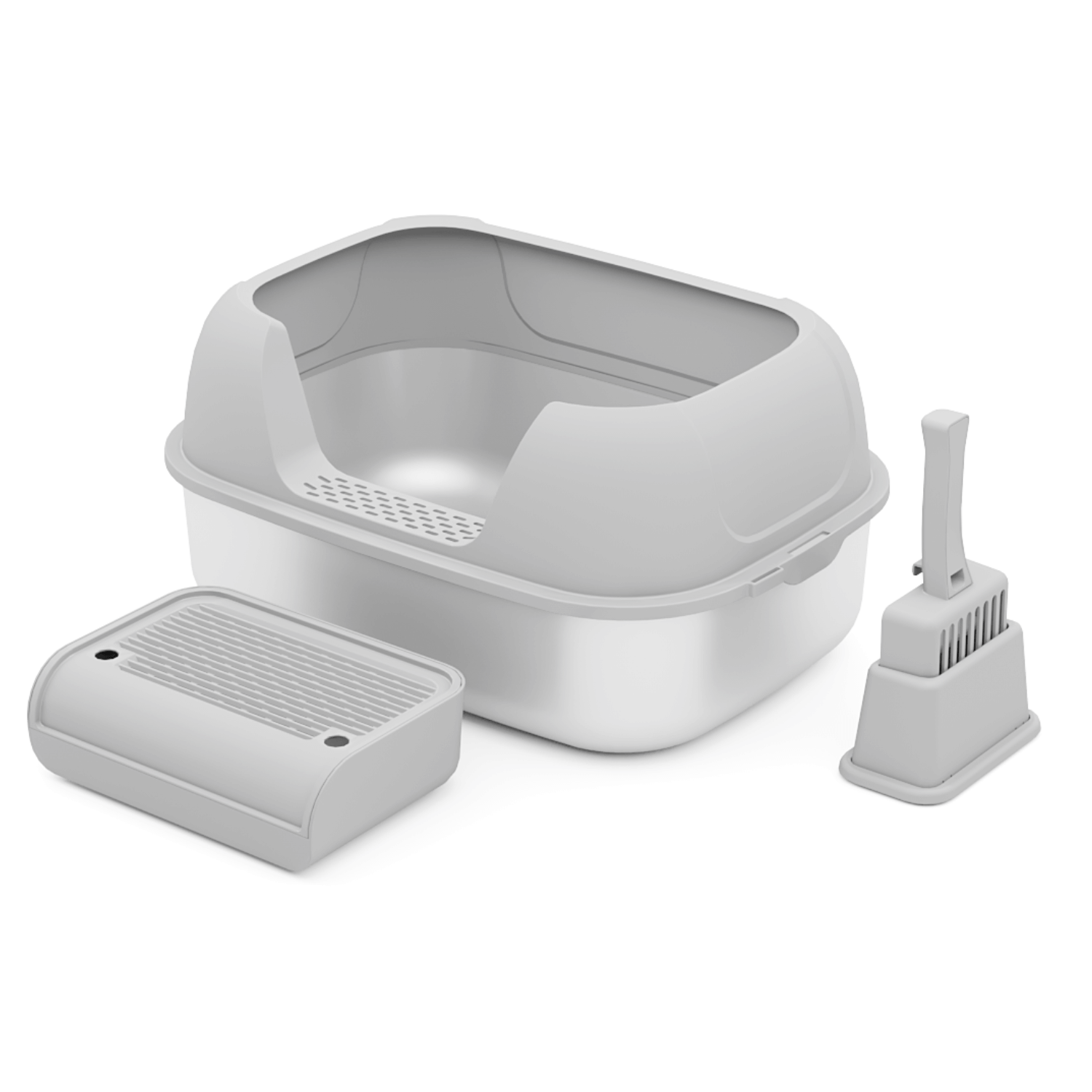XL Stainless Steel Sifting Litter Box for Regular Clumping Litter