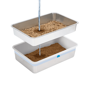 XL Stainless Steel Sifting Litter Box for Pine Pellet