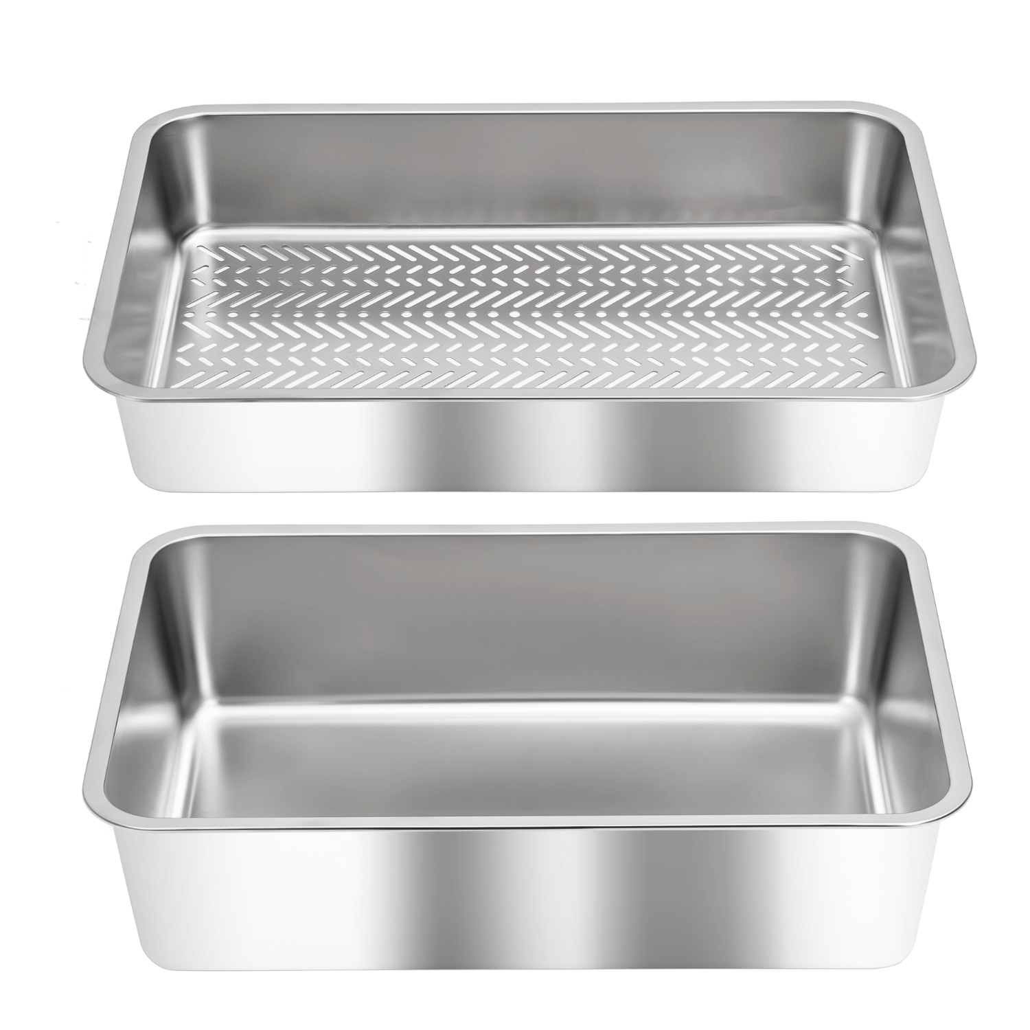 XL Stainless Steel Sifting Litter Box for Pine Pellet