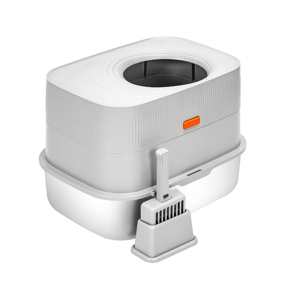 XL Stainless Steel Sifting Litter Box for Regular Clumping Litter