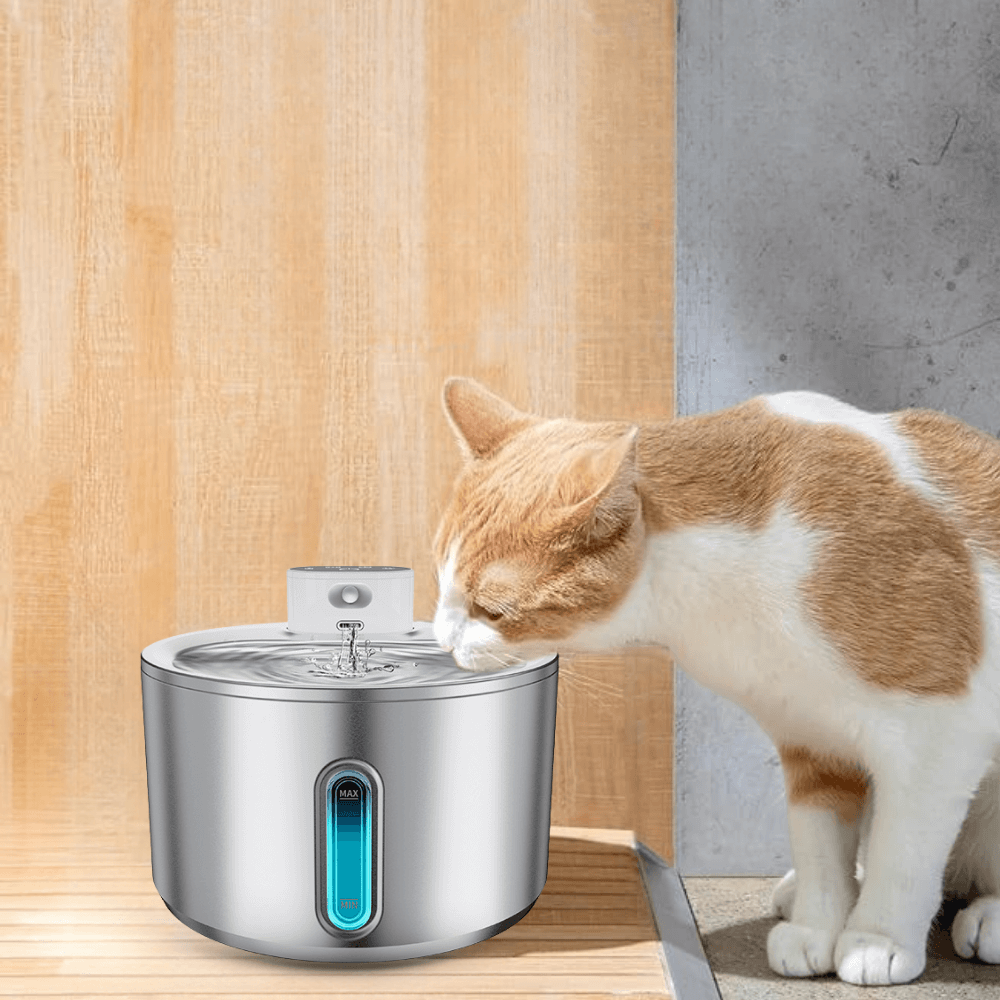 4L Wireless Stainless Steel Pet Water Fountain
