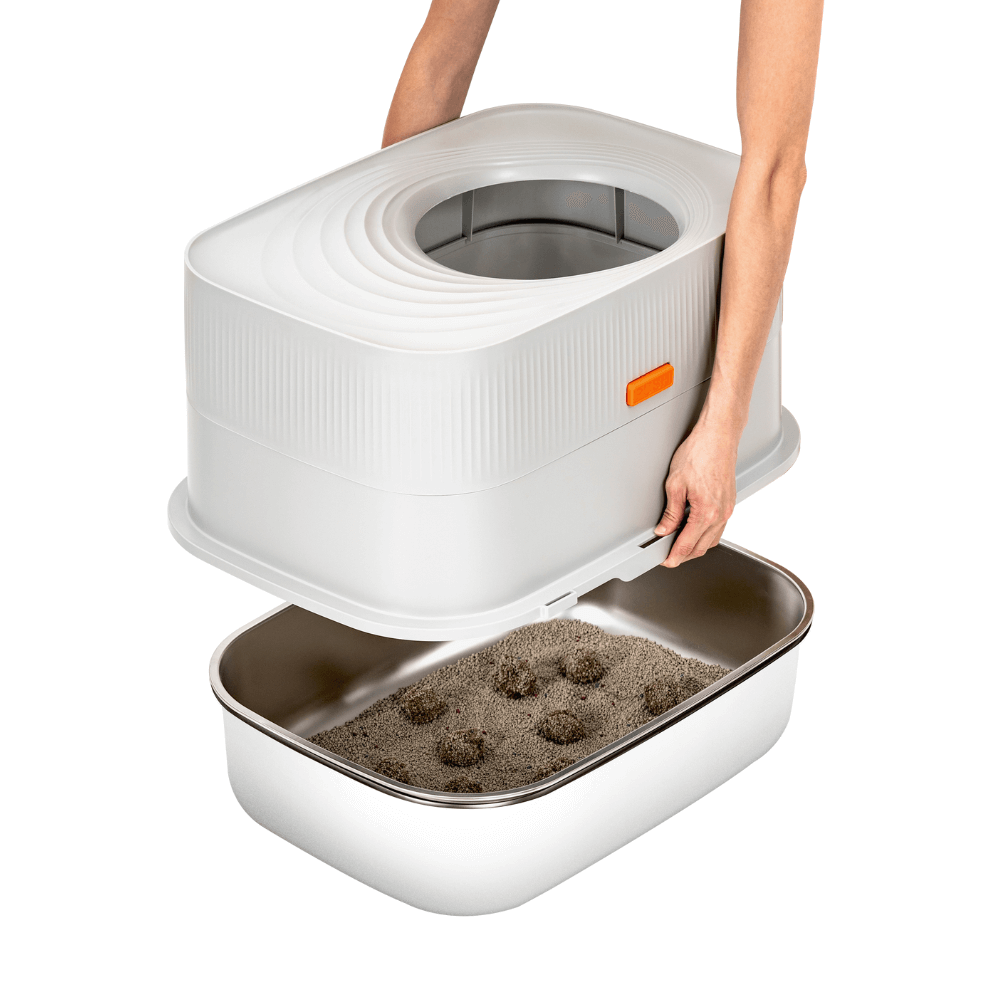 XL Full Enclosed Stainless Steel Sifting Litter Box for Regular Clumping Litter
