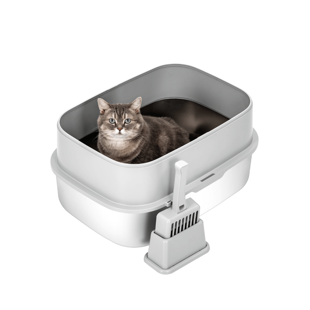 XL Full Enclosed Stainless Steel Sifting Litter Box for Regular Clumping Litter